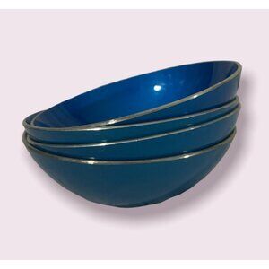 Vintage Mid Century Norwegian EMALOX Blue Enameled Aluminum Bowl 4” Norway
